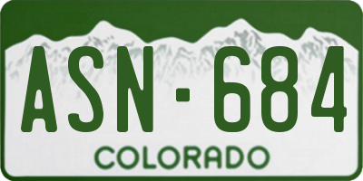 CO license plate ASN684