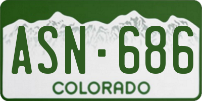 CO license plate ASN686