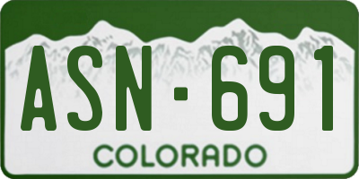 CO license plate ASN691