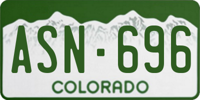 CO license plate ASN696