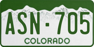 CO license plate ASN705
