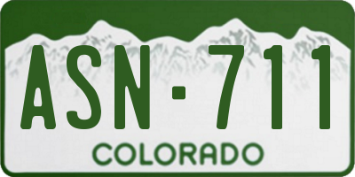 CO license plate ASN711