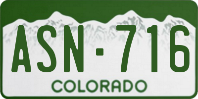 CO license plate ASN716