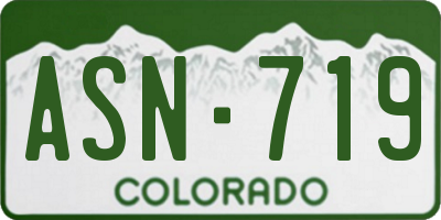 CO license plate ASN719
