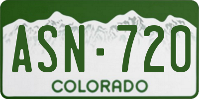 CO license plate ASN720