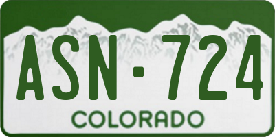 CO license plate ASN724