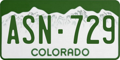 CO license plate ASN729