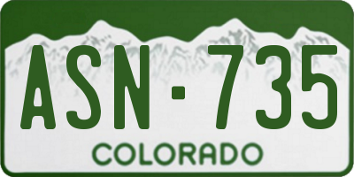 CO license plate ASN735