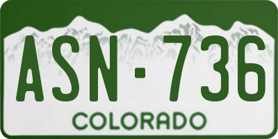 CO license plate ASN736