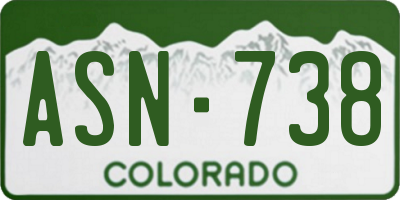 CO license plate ASN738