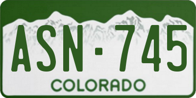 CO license plate ASN745