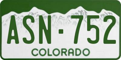 CO license plate ASN752