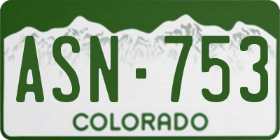 CO license plate ASN753