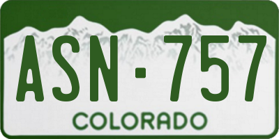 CO license plate ASN757