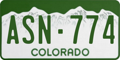 CO license plate ASN774