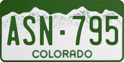 CO license plate ASN795