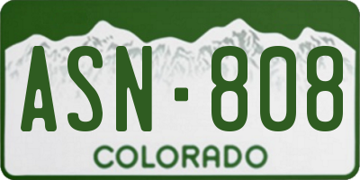 CO license plate ASN808