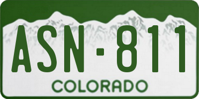 CO license plate ASN811