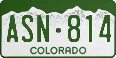 CO license plate ASN814