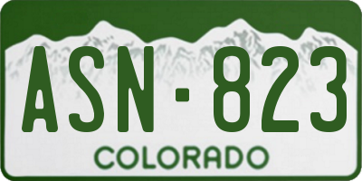 CO license plate ASN823