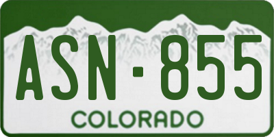 CO license plate ASN855