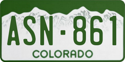 CO license plate ASN861