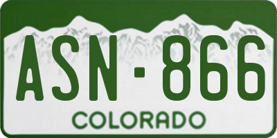 CO license plate ASN866