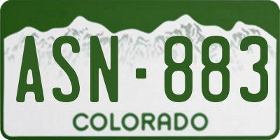 CO license plate ASN883