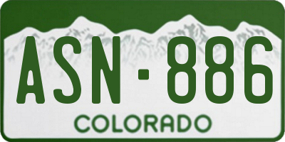 CO license plate ASN886