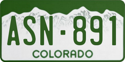 CO license plate ASN891