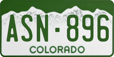 CO license plate ASN896