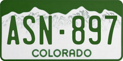CO license plate ASN897