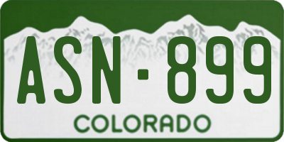 CO license plate ASN899