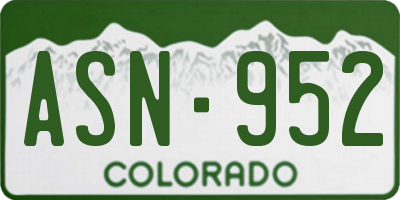 CO license plate ASN952