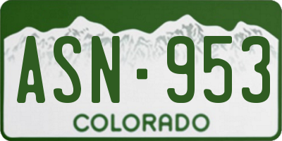 CO license plate ASN953