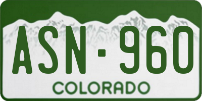 CO license plate ASN960