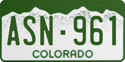 CO license plate ASN961