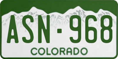 CO license plate ASN968