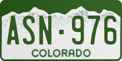 CO license plate ASN976