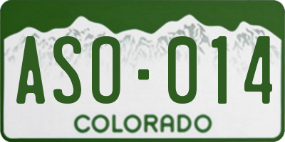 CO license plate ASO014