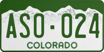 CO license plate ASO024