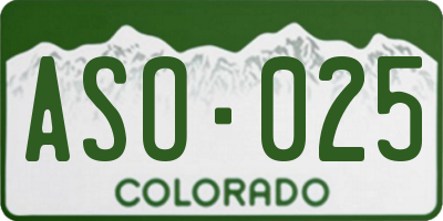 CO license plate ASO025