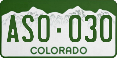 CO license plate ASO030