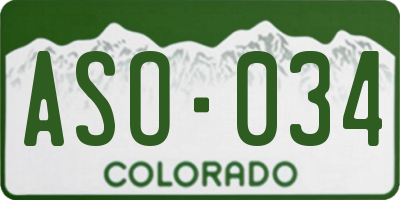 CO license plate ASO034