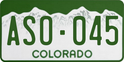 CO license plate ASO045