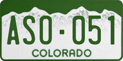 CO license plate ASO051