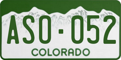 CO license plate ASO052