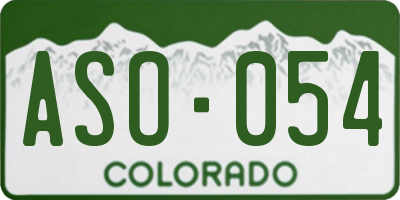 CO license plate ASO054