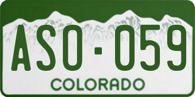 CO license plate ASO059