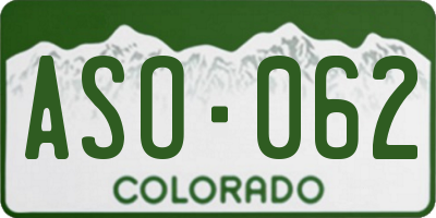 CO license plate ASO062